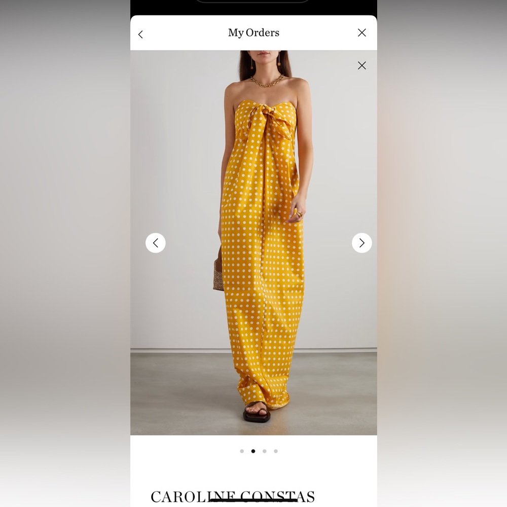 Caroline Constas Dress- mustard size Small